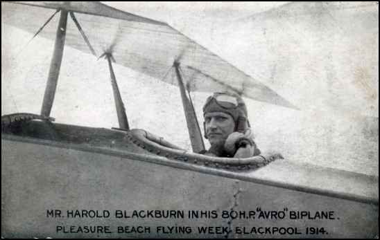 Harold Blackburn in his Avro