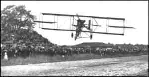 Lincoln Beachey in a Curtiss Biplane